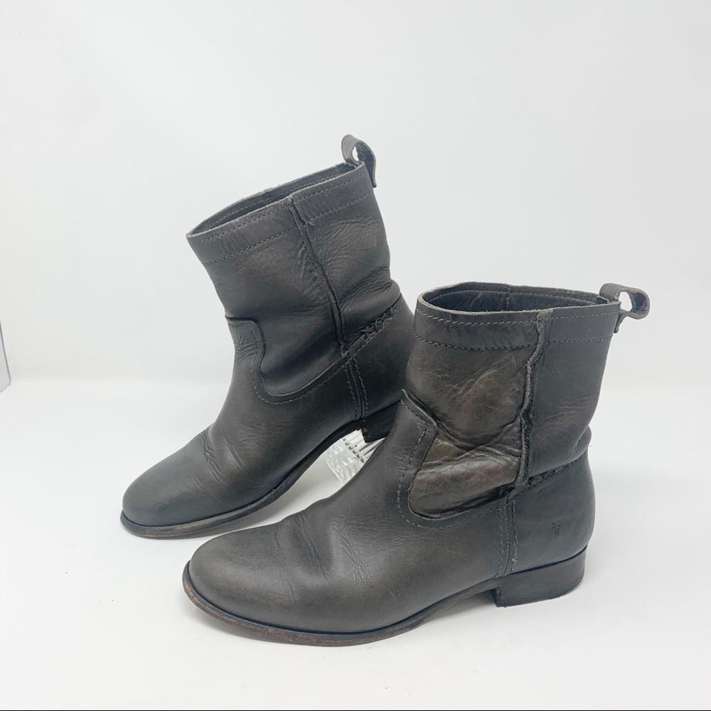 Frye  Cara Distressed Leather Western Ankle Boot 7